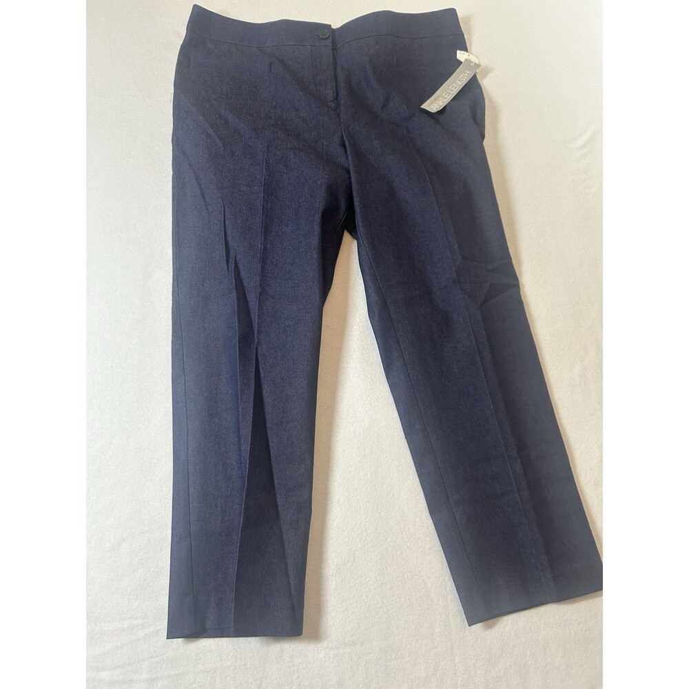 Fashion Bug Women's career Pants 12 Blue Ankle length tapered Stretch NEW 294